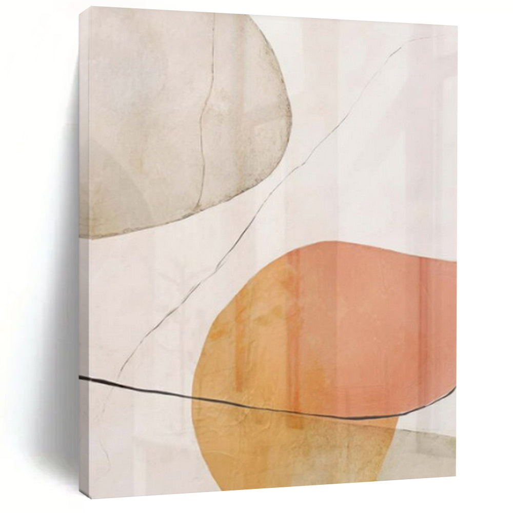 “Soft - Toned Geometric Forms with Thin Lines (Revisited)” – Abstract Geometric Painting CT1059