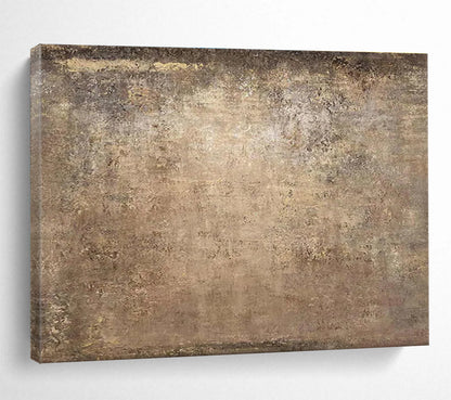 Aged Texture in Brown - Abstract Impasto Painting On Canvas DKH599