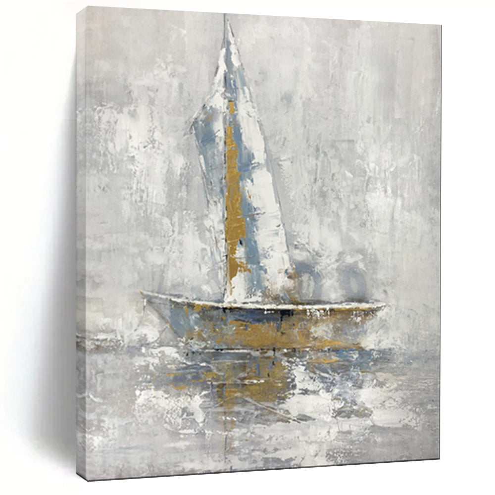 Golden Sail Abstract Nautical Art CT1957