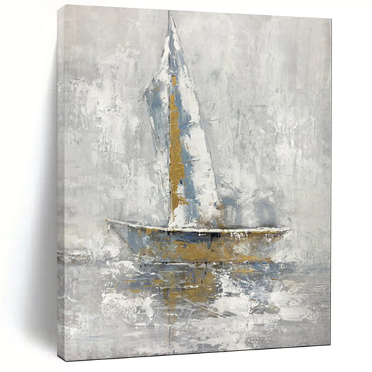 Golden Sail Abstract Nautical Art CT1957