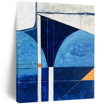 “Blue Geometric Abstract” - Abstract Painting CT2372