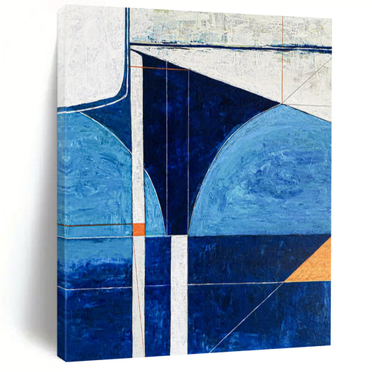 “Blue Geometric Abstract” - Abstract Painting CT2372