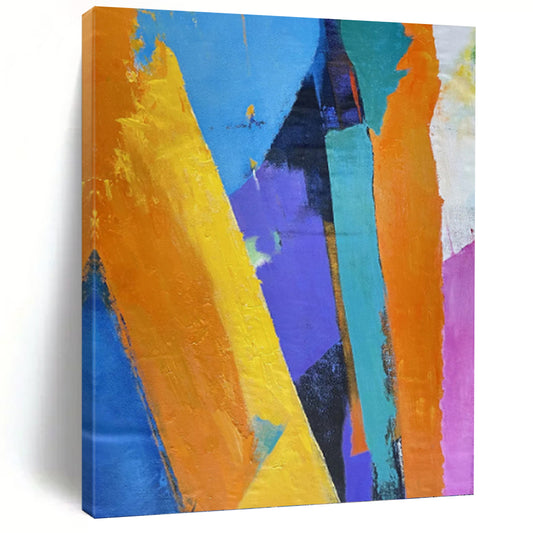 Color - Blocked Abstract Geometry - Abstract Painting On Canvas DKH1343