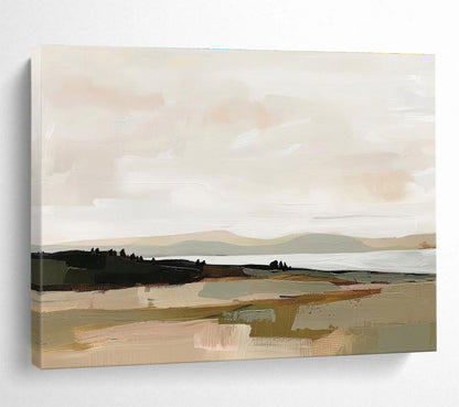 Soft Tones Landscape Serene Terrain Painting On Canvas DKH242