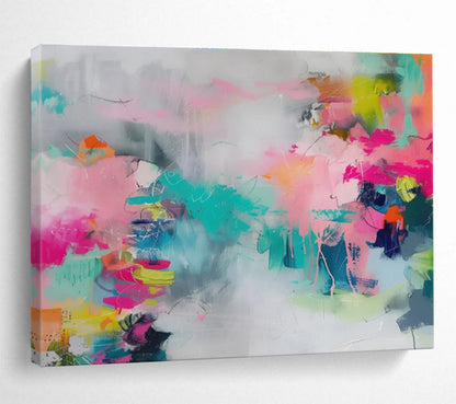 “Pastel Pop Abstract” Abstract Acrylic Painting On Canvas DKH475