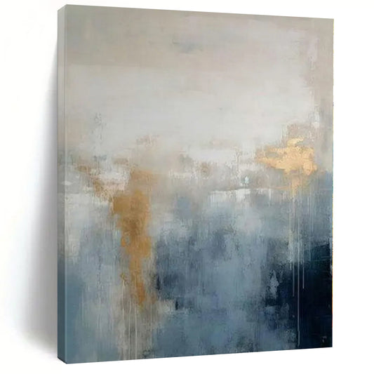 Blue - Gray Haze with Gold Flecks - Abstract Atmosphere Art CT1211