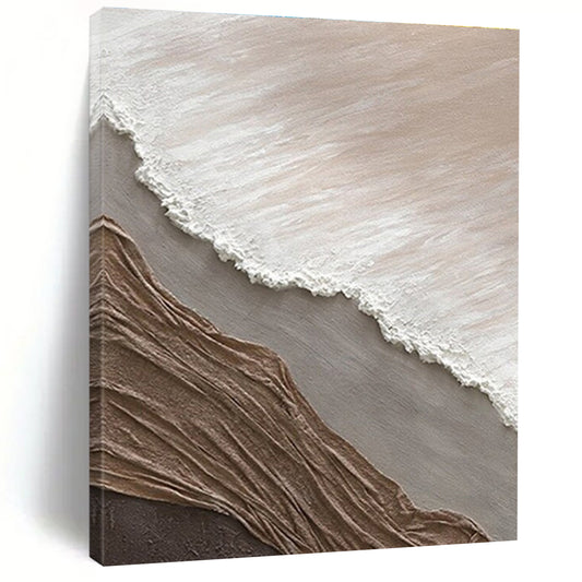 Earth - Toned Textured Layers, “Desert Folds” - Mixed - Media Textured Painting CT0726