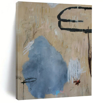 Beige - Toned Abstract Marks - Abstract Expressionist Acrylic Painting CT1414