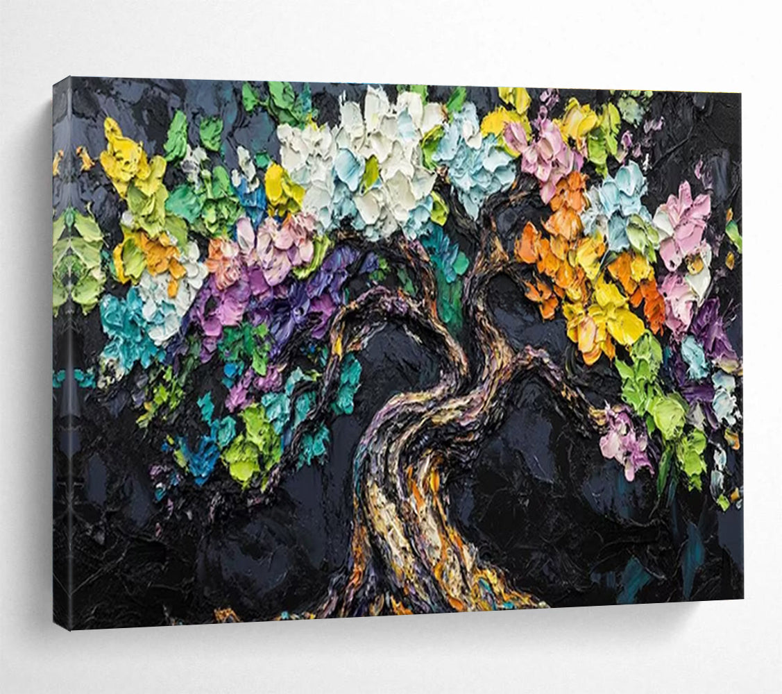 “Colorful Tree of Life” - Symbolic Impasto Painting On Canvas DKH825