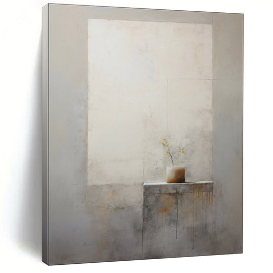 “Minimalist Vase and Wall” - Minimalist Still Life Painting CT1989
