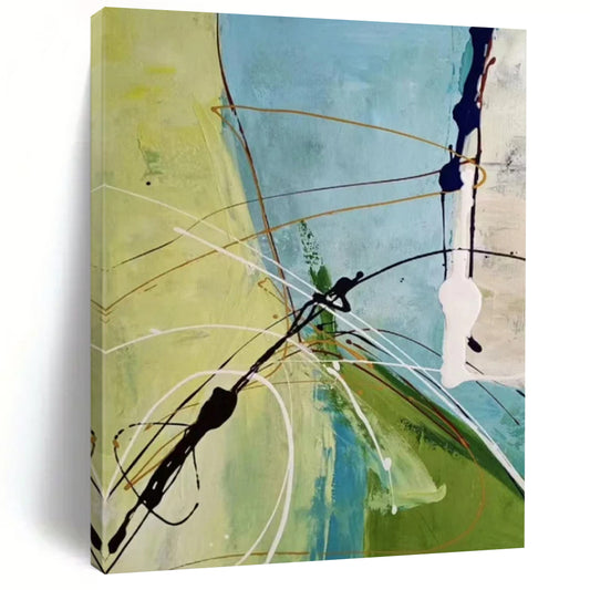 Colorful Line & Shape Abstract - Expressionist Line - Art Painting On Canvas CT2268