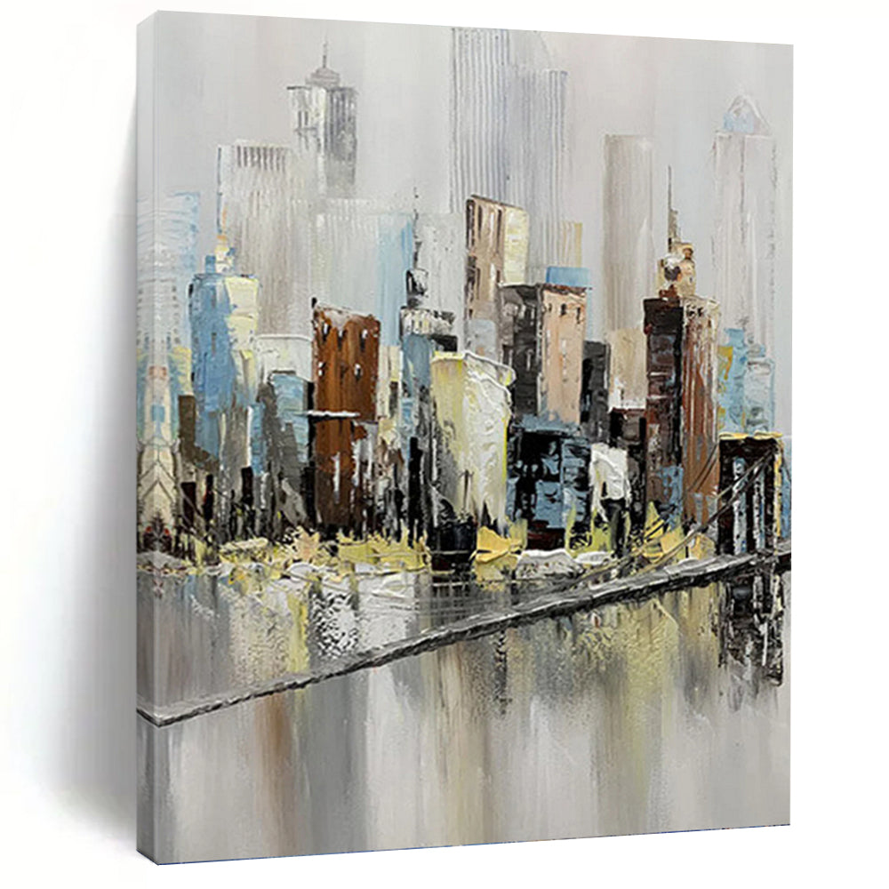 Impressionistic Cityscape - Cityscape Painting On Canvas DKH1451