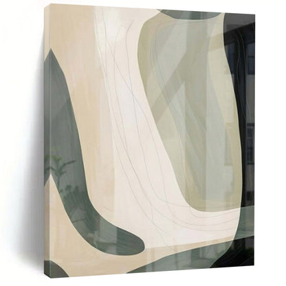 “Translucent Shapes and Delicate Lines” – Abstract Mixed - Media Painting CT1061