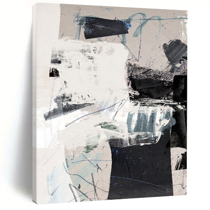 “Collage - Style Abstract” - Mixed - Media Collage Abstract Painting On Canvas DTP194