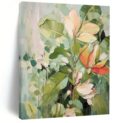 “Soft Green Floral Blooms” - Impressionist Flower Painting On Canvas DTP083