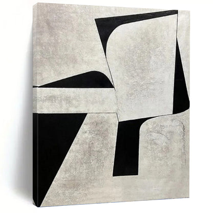 “Black and White Geometric - Modernist Vision” Painting On Canvas DKH1128