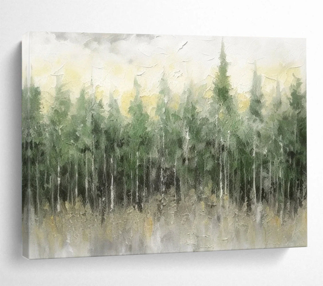 “Misty Green Forest” Landscape Painting On Canvas DLZ065