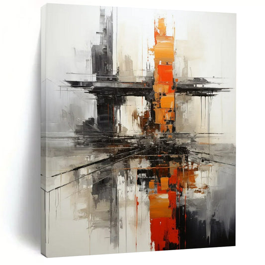 Urban Abstract Reflection - Cityscape - Inspired Abstract Painting On Canvas CT2265