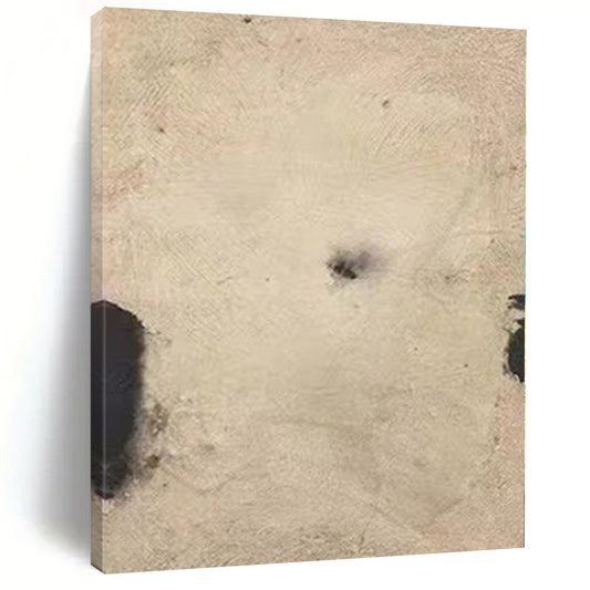 “Minimalist Beige - Black Dot” – Minimalist Abstract Art CT1165