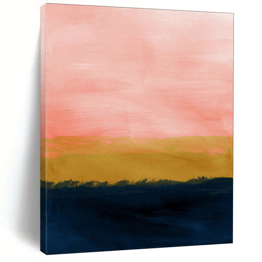 “Pink and Gold Sunset” - Minimalist Landscape CT2022