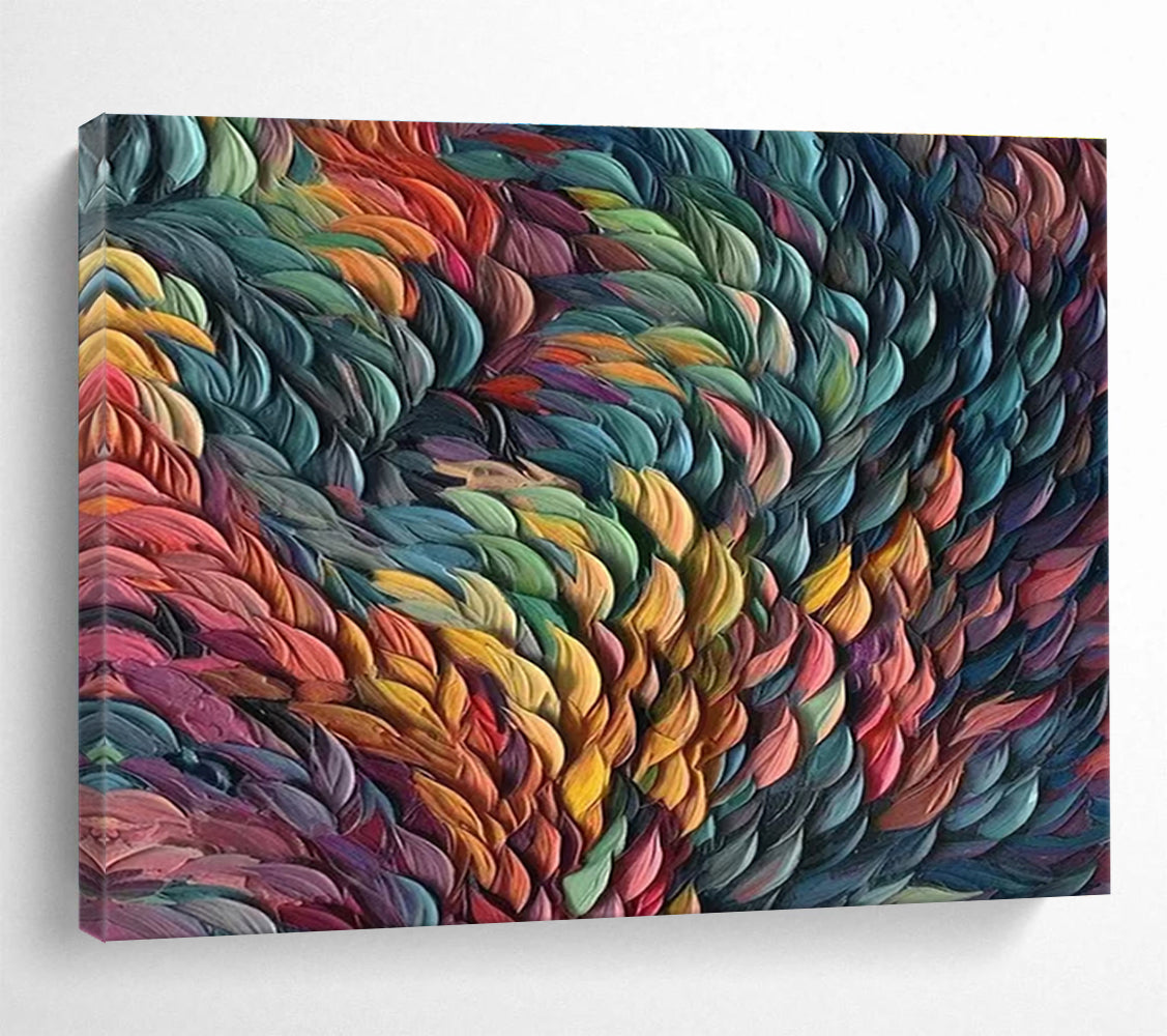 “Colorful Textured Waves” - Dynamic Abstract Painting On Canvas DKH857