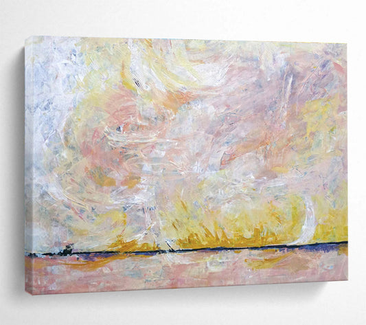 “Pastel Abstract Sunset” Abstract Oil Painting On Canvas DKH564