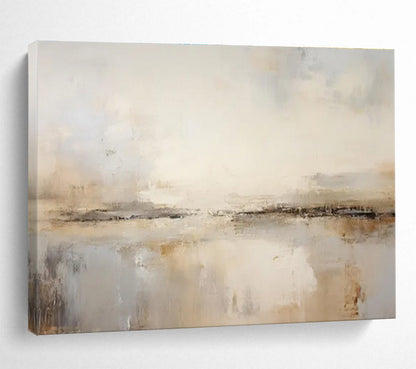 Neutral Abstract Horizon - Abstract Landscape Painting On Canvas DKH623