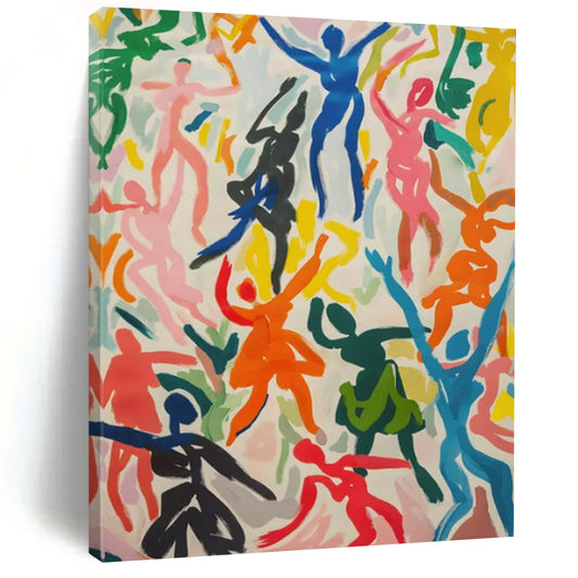 Colorful Dancing Figures - Expressionist People - Themed Painting On Canvas CT2257