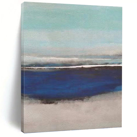 “Soft Blue - Gray Coastal Serenity” - Blue, Gray & White Seascape Painting On Canvas DKH0926