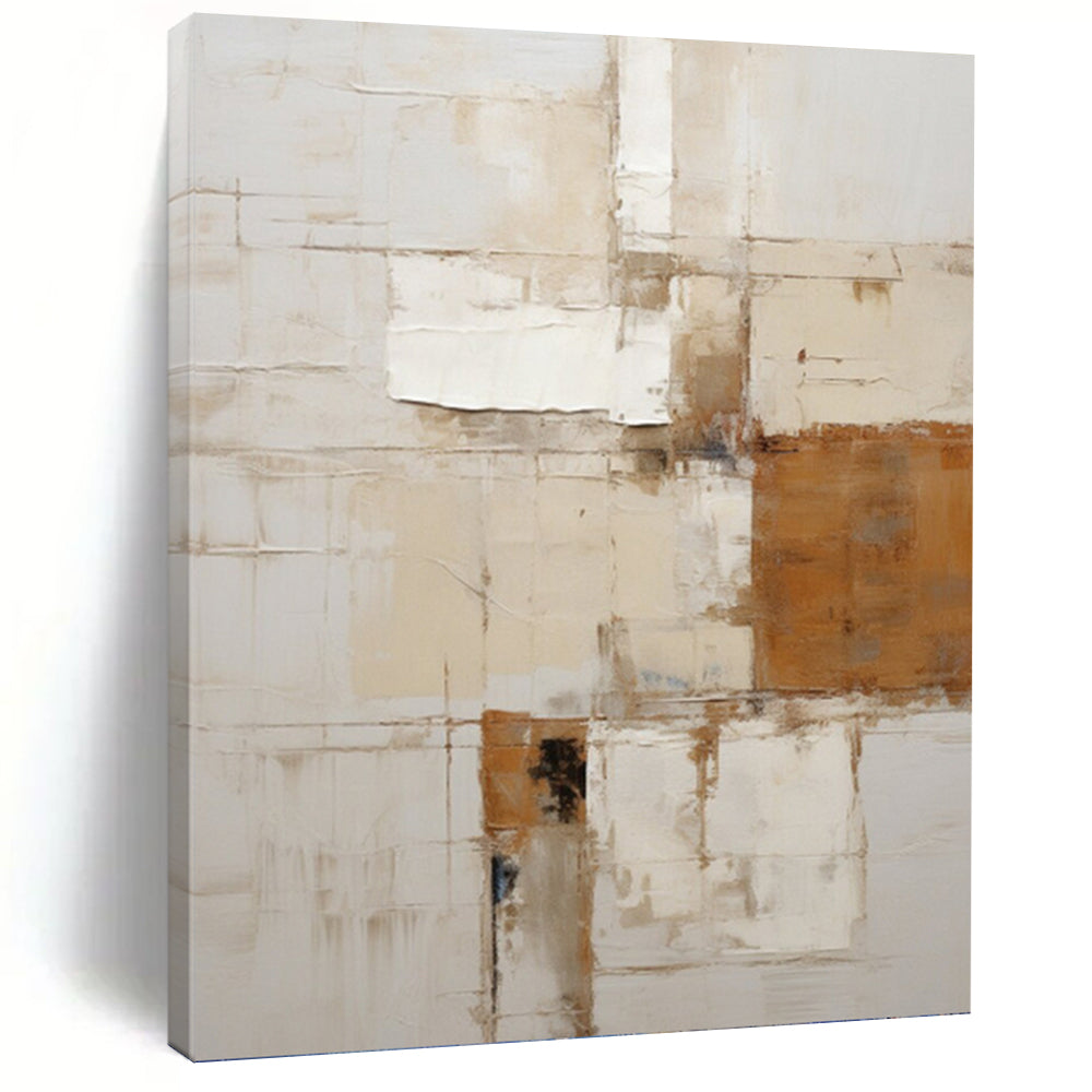 Earthy Neutrals Abstract Composition - Abstract Painting On Canvas DKH1317