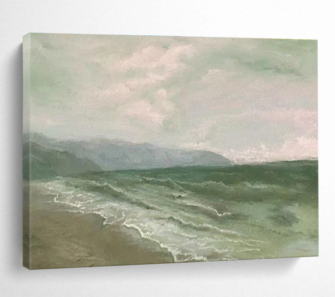 Seascape with Gentle Waves - Realistic Landscape Painting On Canvas DKH604