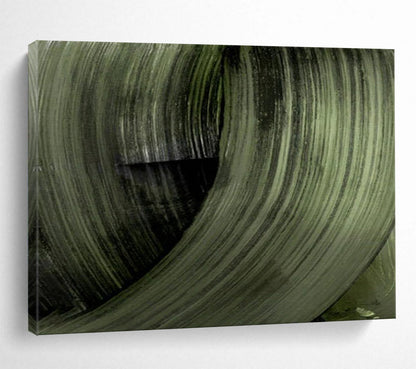 “Swirling Dark Green Forms” Abstract Expressionist Oil Painting On Canvas DLZ123