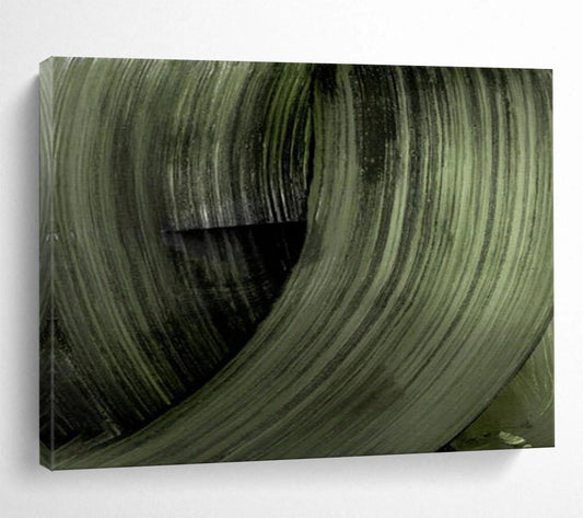 “Swirling Dark Green Forms” Abstract Expressionist Oil Painting On Canvas DLZ123