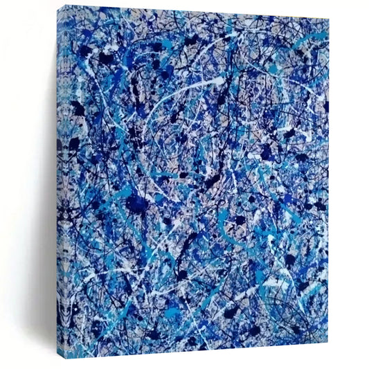 “Blue Drip Chaos” ，Abstract Expressionist Drip Art CT0886