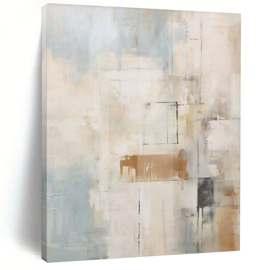 “Pastel Shapes and Thin Lines” – Abstract Minimalist Painting CT1058