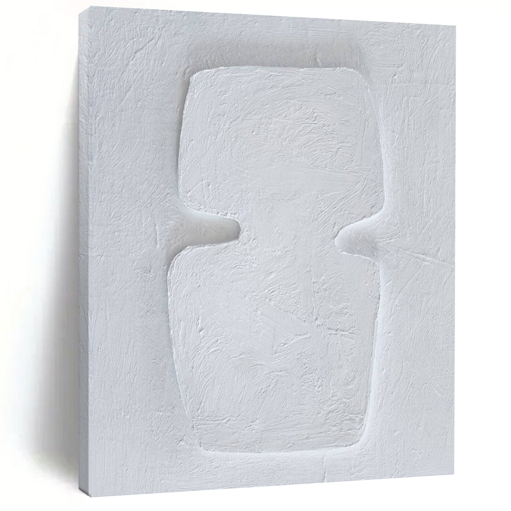 “Pure White Textured Form” – Abstract Plaster Art CT0994