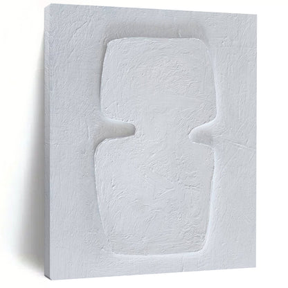 “Pure White Textured Form” – Abstract Plaster Art CT0994