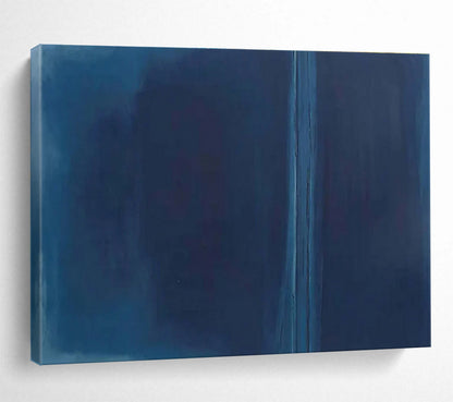 Monochromatic Blue Abstract “Deep Blue Serenity” Painting On Canvas DKH099