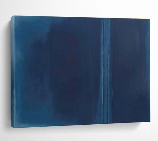 Monochromatic Blue Abstract “Deep Blue Serenity” Painting On Canvas DKH099