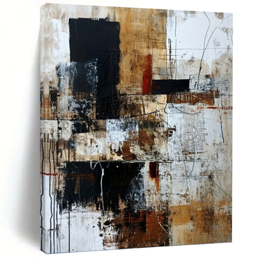 Earth - Toned Abstract Chaos - Abstract Painting On Canvas DKH1330