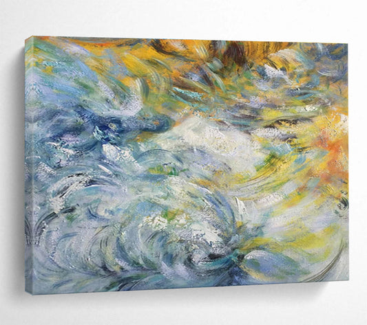Colorful Swirling Impasto Abstract Painting On Canvas DKH291