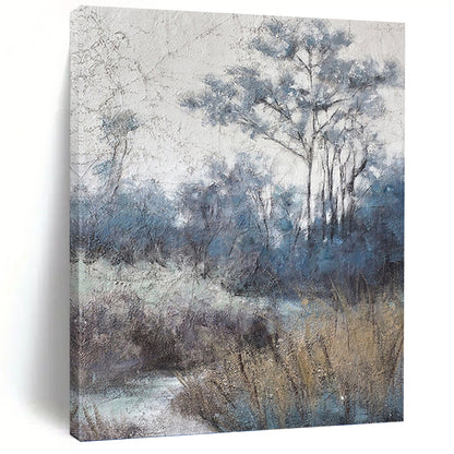 Muted Tonal Forest Scene - Landscape Painting On Canvas DKH1458