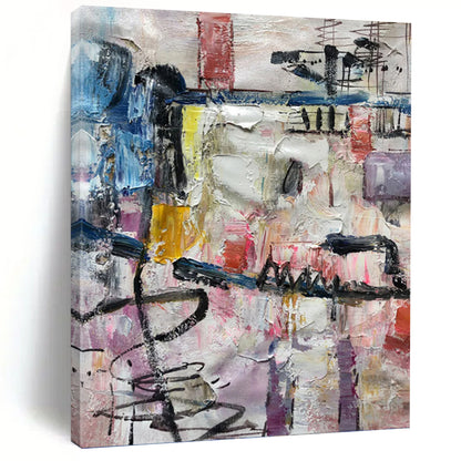 Colorful Urban Abstract Collage - Abstract Expressionist Painting On Canvas DKH1294