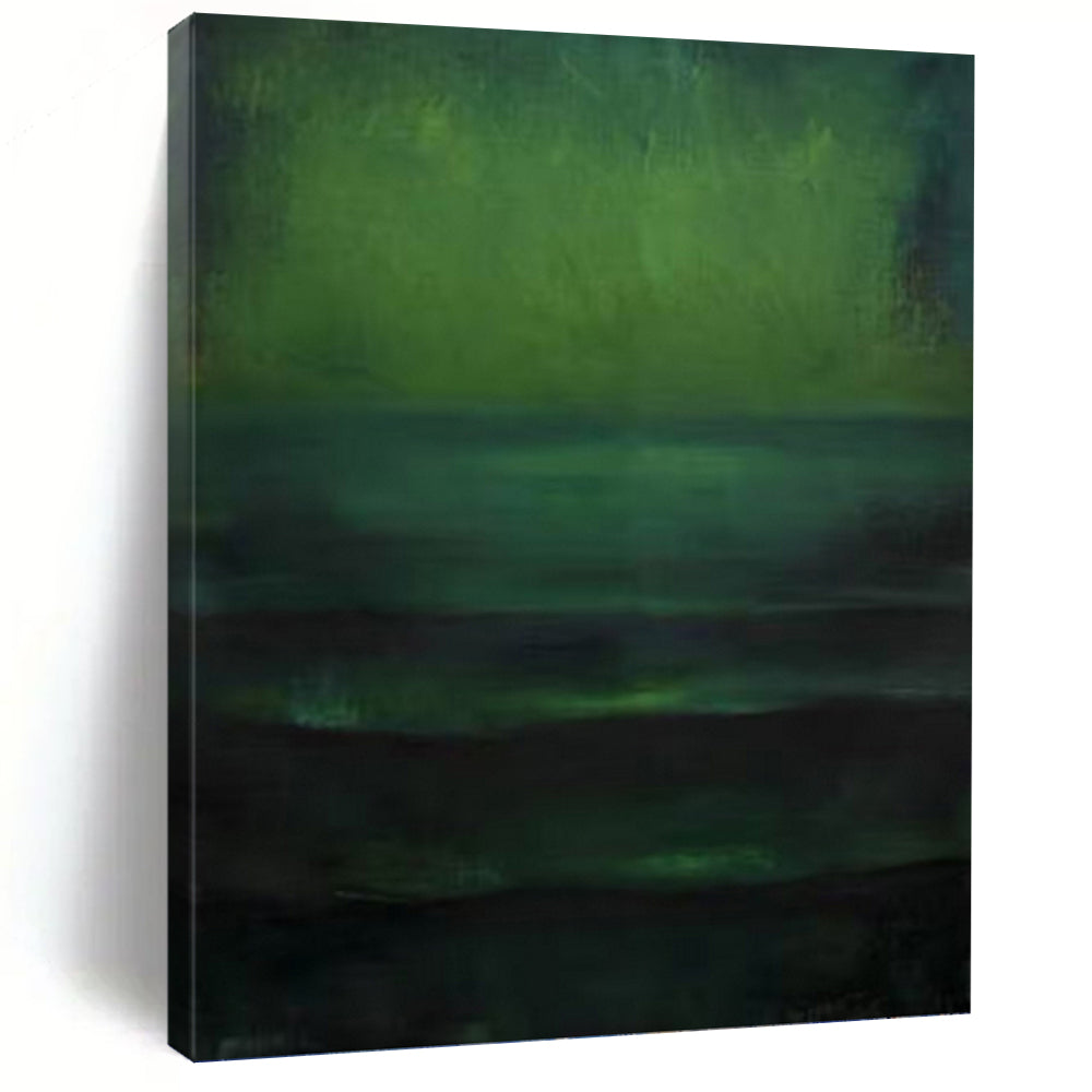 “Emerald Horizons” - Layers of Green & Teal Abstract Painting On Canvas DKH1189