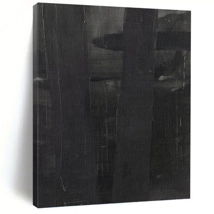Dark Gray Subtle Layers - Shadowy Depths Painting On Canvas DKH1155