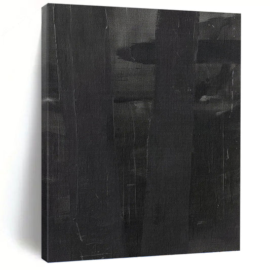 Dark Gray Subtle Layers - Shadowy Depths Painting On Canvas DKH1155