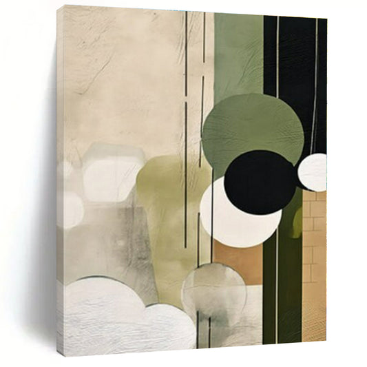 Green - Geometric Circles & Lines II - Abstract Bauhaus - Style Acrylic CT1277