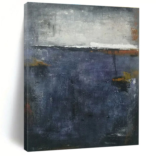 “Moody Gray and Blue” ，Abstract Landscape Oil Painting CT0903