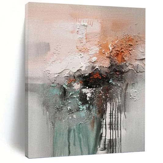 “Textured Abstraction” - Multicolor Textured Abstract Painting On Canvas DKH1564