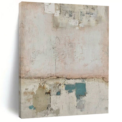 “Soft - Toned Textured Abstract” ，Abstract Textured Mixed - Media Art CT0954